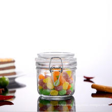 Min Size 100ml Round Shape Glass Jars with Airtight Ss Clip and Glass Lids